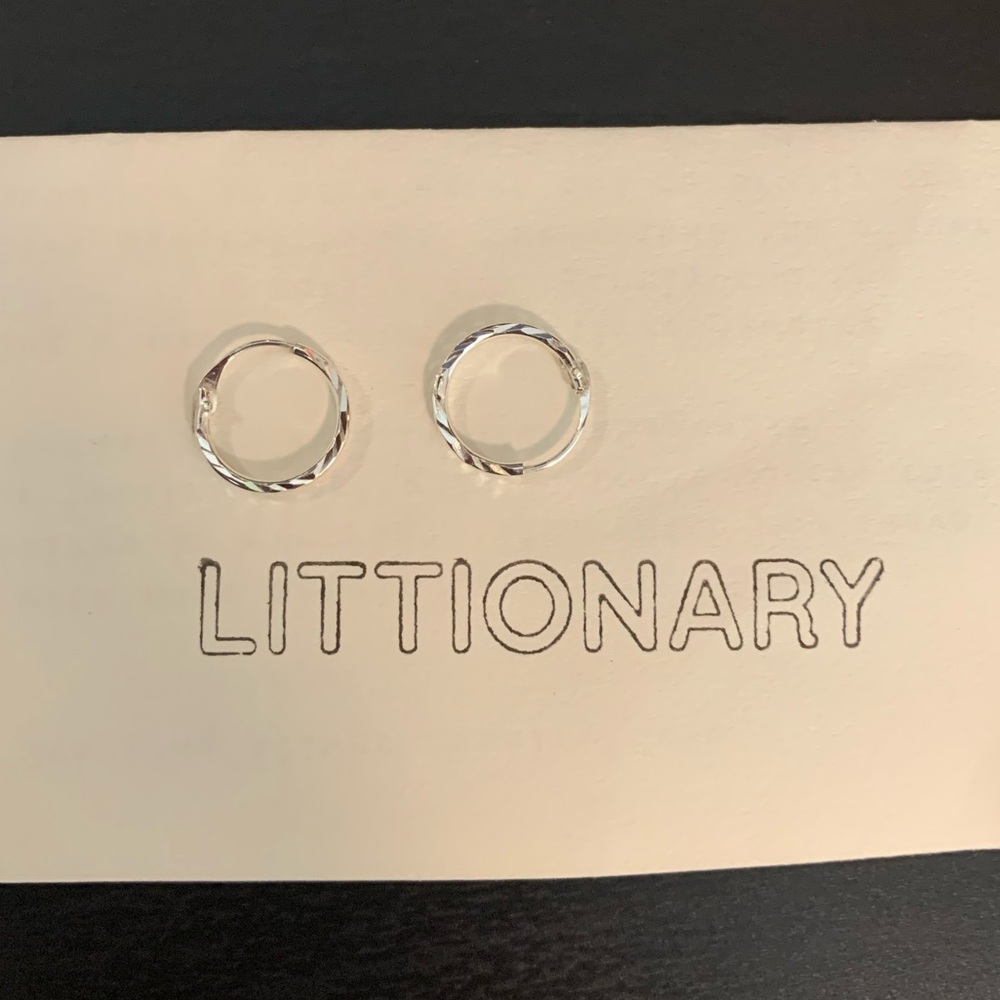 Littionary 10mm dainty twisted hoops, sterling silver